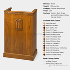 Single-Panel Wood Church Pulpit (PS-501) Church Wood Pulpit NO. 501 Light Oak 35 No Bible Carving - thePodiumsStore