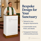 Single-Panel Wood Church Pulpit (PS-811) Church Wood Pulpit NO. 811 Light Oak 35 - thePodiumsStore