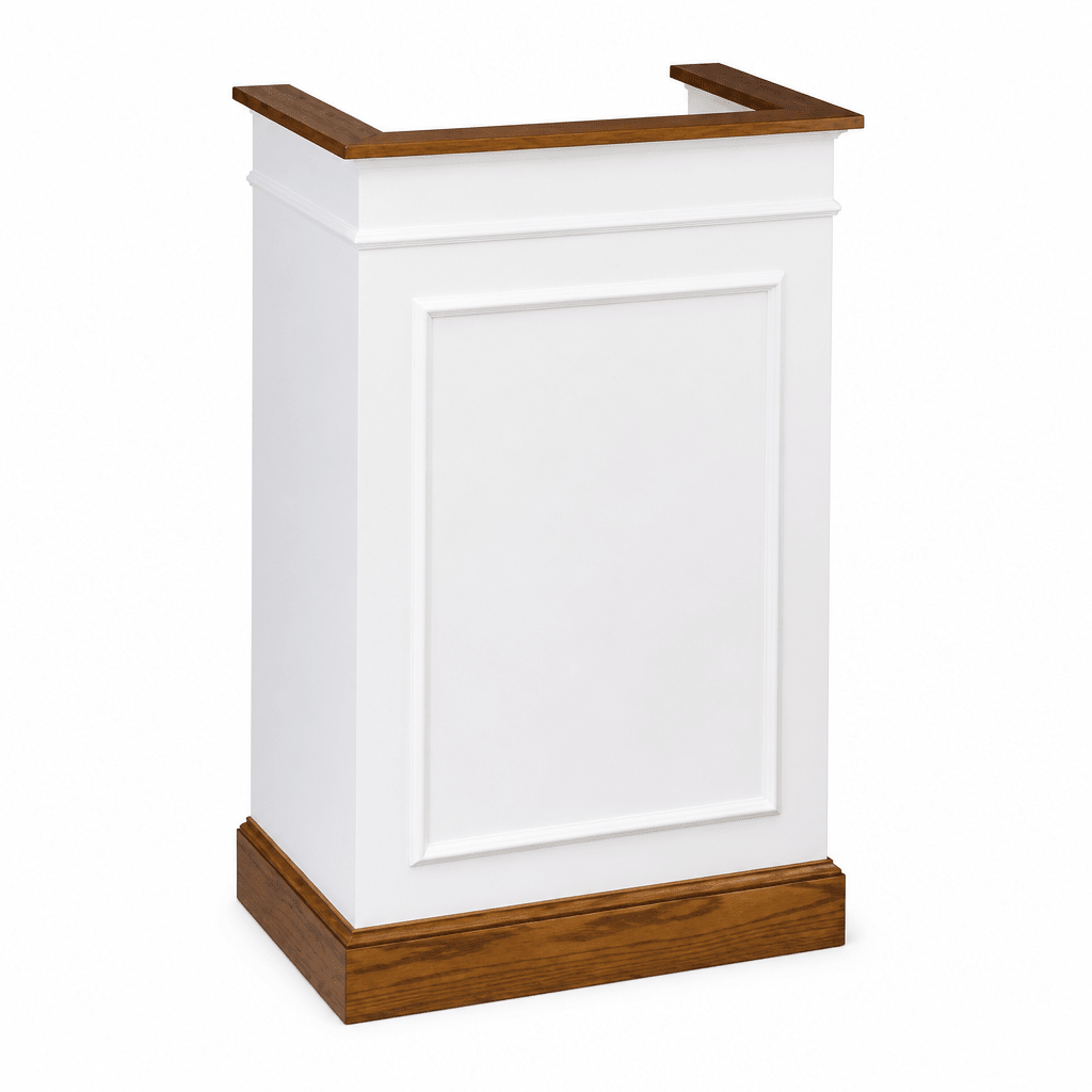 Single-Panel Wood Church Pulpit (PS-811) Church Wood Pulpit NO. 811 Light Oak 35 - thePodiumsStore