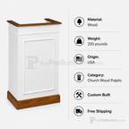 Single-Panel Wood Church Pulpit (PS-811) Church Wood Pulpit NO. 811 Light Oak 35 - thePodiumsStore