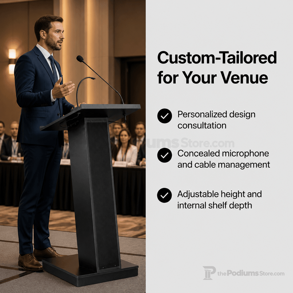 Sound Lectern — Black (PS-ZED) Sound Lectern ZED No Recommended Accessories No Battery - thePodiumsStore