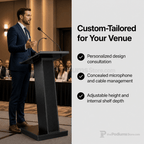 Sound Lectern — Black (PS-ZED) Sound Lectern ZED No Recommended Accessories No Battery - thePodiumsStore