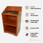 Spartan Solid Hardwood Lectern Hardwood Lectern PDSPA Light Oak 35 No Logo - thePodiumsStore