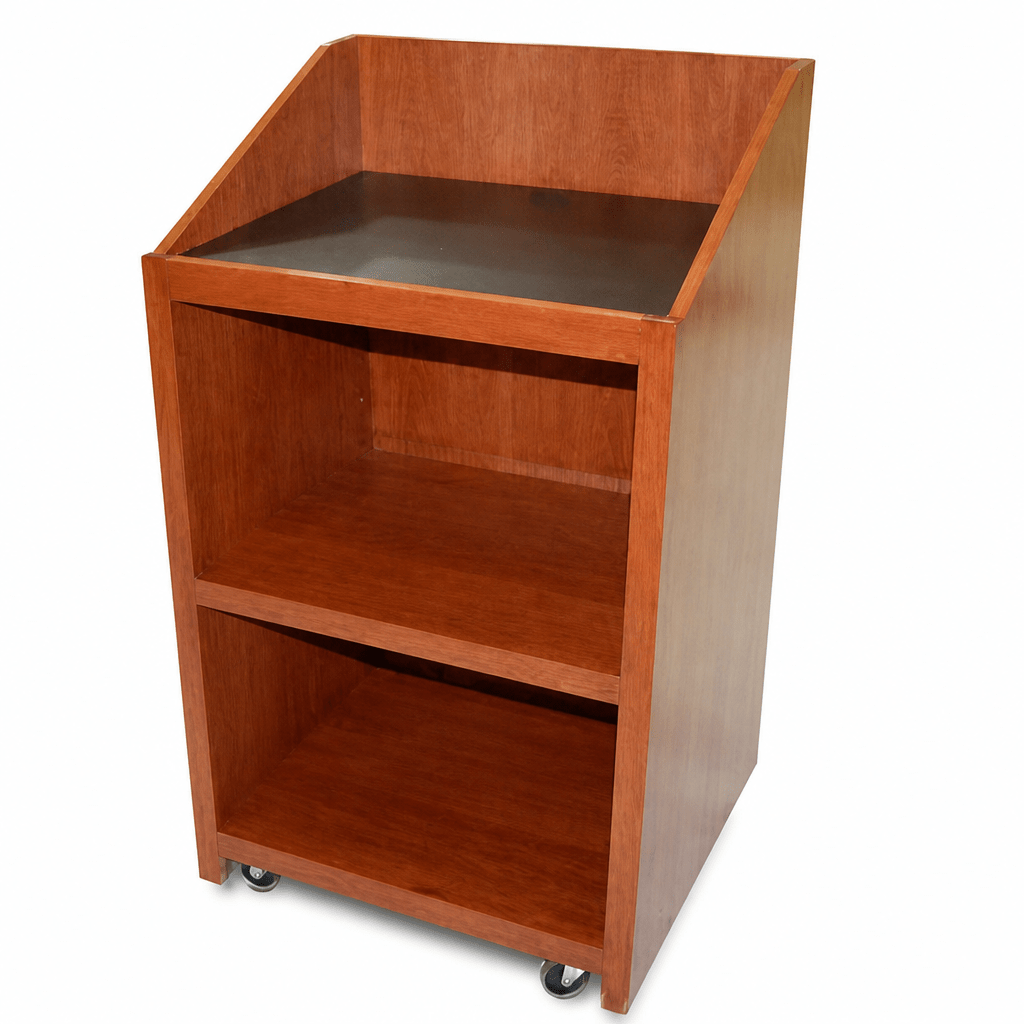 Spartan Solid Hardwood Lectern Hardwood Lectern PDSPA Light Oak 35 No Logo - thePodiumsStore