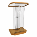 Speaker Glass Church Pulpit (PS-NC2S) Glass Pulpit NC2S Black Lacquer - thePodiumsStore