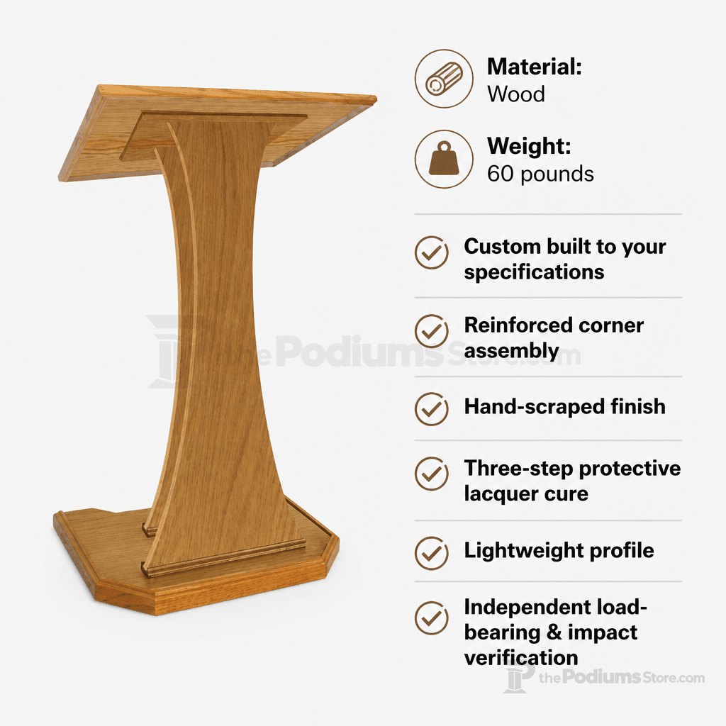 Speaker Wood Church Pulpit (PS-NC2W) Church Wood Pulpit NC2W Early American - thePodiumsStore