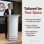 Standard Aluminum Lectern — Contemporary (PS-H2) Aluminum Lectern 1ALH2S Silver Top & Base - thePodiumsStore