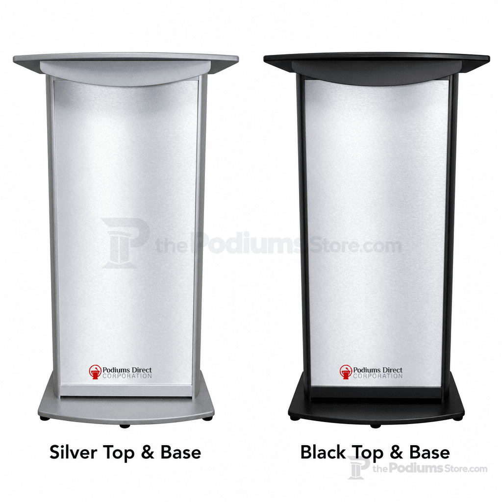 Standard Aluminum Lectern — Contemporary (PS-H2) Aluminum Lectern 1ALH2S Silver Top & Base - thePodiumsStore