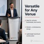Standard Aluminum Lectern — Contemporary (PS-VH1) Aluminum Lectern 1ALVH1S Silver Top & Base - thePodiumsStore