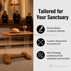 Standard Glass Communion Table (PS-NC4) Communion Table NC4 Black Lacquer Communion Table 40” - thePodiumsStore