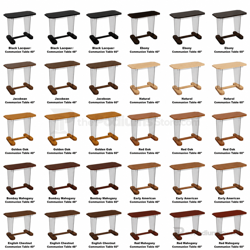 Standard Glass Communion Table (PS-NC4) Communion Table NC4 Black Lacquer Communion Table 40” - thePodiumsStore