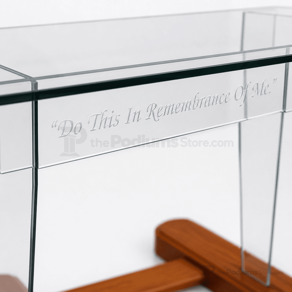 Standard Glass Communion Table (PS-NC4) Communion Table NC4 Black Lacquer Communion Table 40” - thePodiumsStore