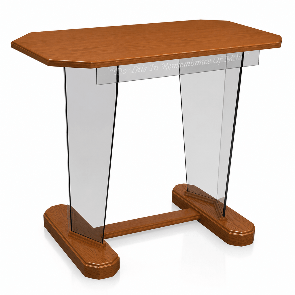 Standard Glass Communion Table (PS-NC4) Communion Table NC4 Black Lacquer Communion Table 40” - thePodiumsStore