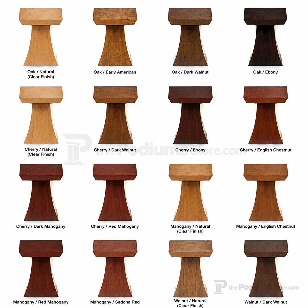 Statesman Solid Hardwood Lectern (Non-Sound) Hardwood Lectern STM019-O Oak Natural (Clear Finish) - thePodiumsStore