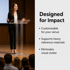 Acrylic Lectern 2 Column - FREE SHIPPING! · Lectern in use with benefit callouts