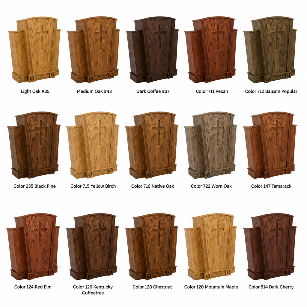 Church Wood Pulpit Victory Style with Fluting 310 - FREE SHIPPING! · All stain color variants grid