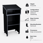 Tabletop Lectern with Base — Black (PS-22-112) Non-Sound Lectern 22/112-BK Black - thePodiumsStore