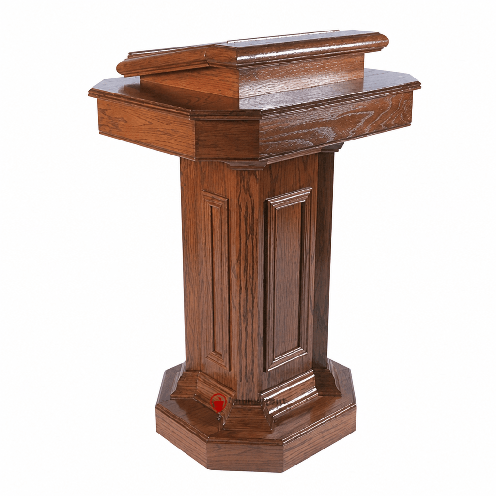 Tiered Pedestal Wood Church Pulpit (PS-TSP-180) Church Wood Pulpit TSP-180 Light Oak 35 - thePodiumsStore