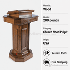 Tiered Pedestal Wood Church Pulpit (PS-TSP-180) Church Wood Pulpit TSP-180 Light Oak 35 - thePodiumsStore