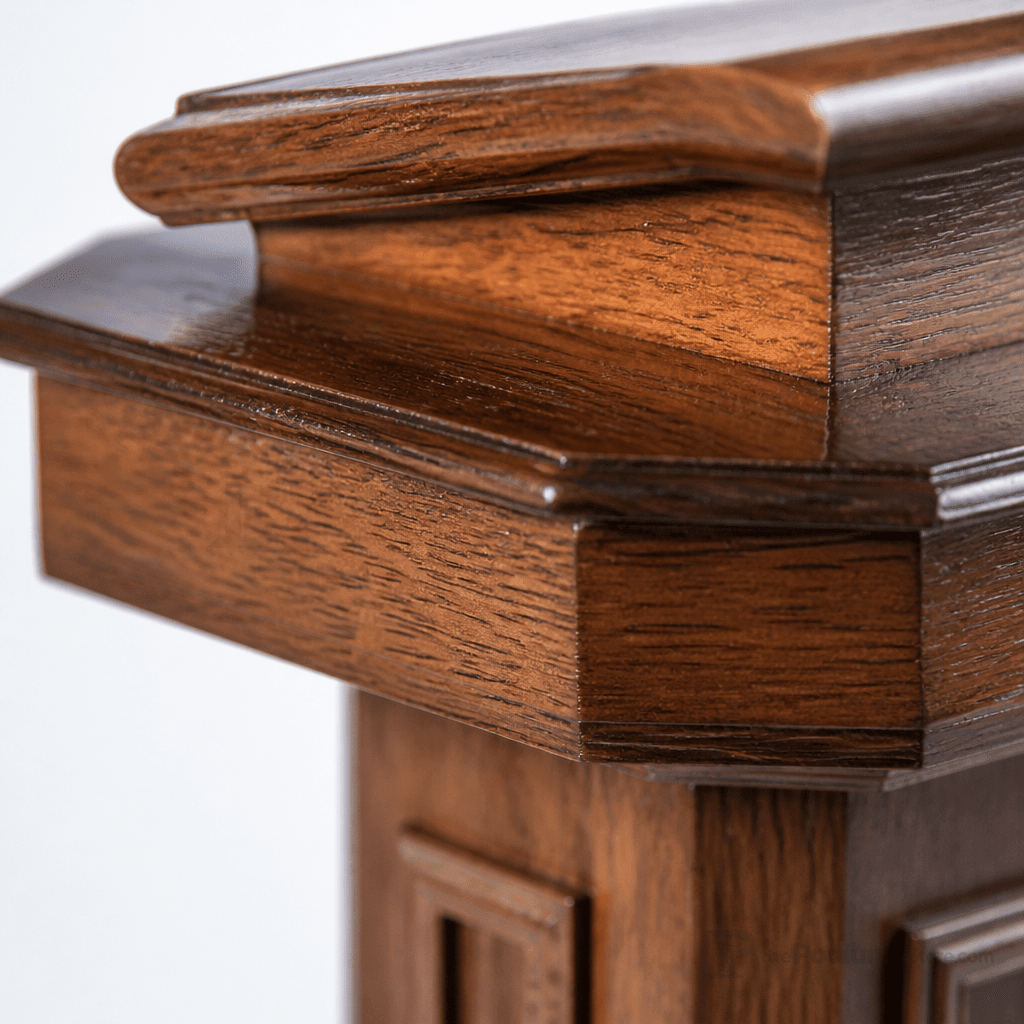 Tiered Pedestal Wood Church Pulpit (PS-TSP-180) Church Wood Pulpit TSP-180 Light Oak 35 - thePodiumsStore