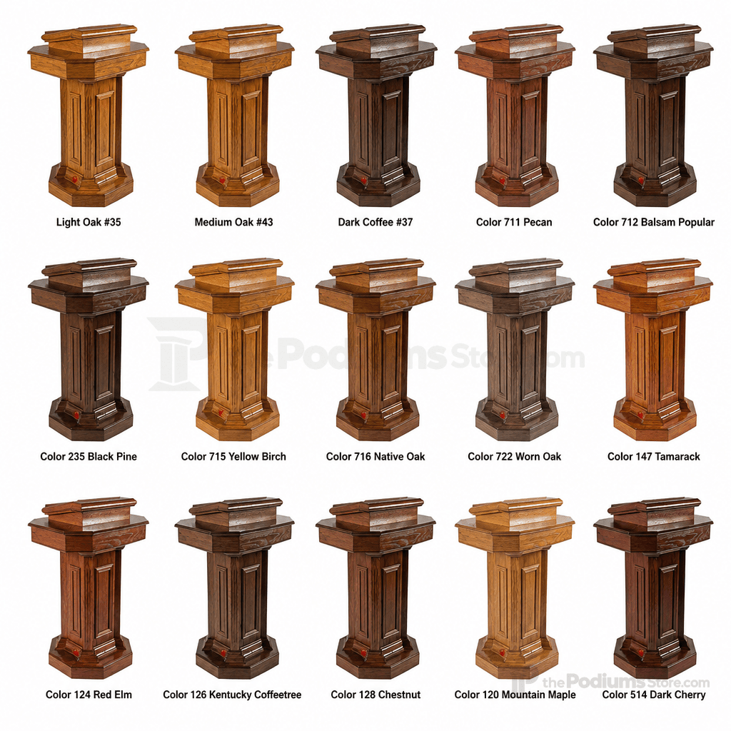 Tiered Pedestal Wood Church Pulpit (PS-TSP-180) Church Wood Pulpit TSP-180 Light Oak 35 - thePodiumsStore