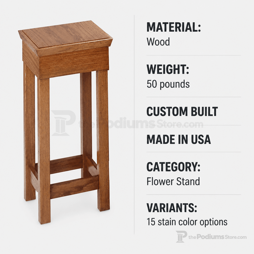 Tiered Wood Church Flower Stand (PS-400) Flower Stand NO 400FLW Light Oak 35 - thePodiumsStore