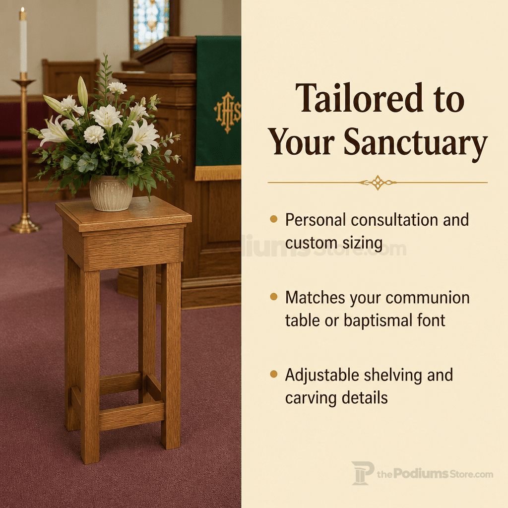 Tiered Wood Church Flower Stand (PS-400) Flower Stand NO 400FLW Light Oak 35 - thePodiumsStore