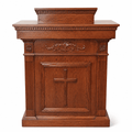 Tiered Wood Church Pulpit (PS-TSP-120) Church Wood Pulpit TSP-120 Light Oak 35 No Cross - thePodiumsStore