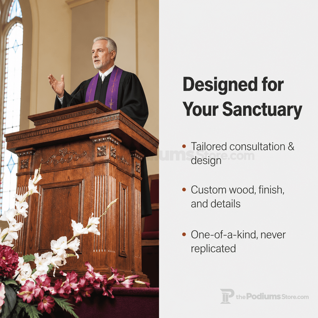 Tiered Wood Church Pulpit (PS-TSP-120) Church Wood Pulpit TSP-120 Light Oak 35 No Cross - thePodiumsStore