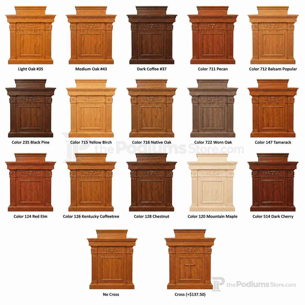 Tiered Wood Church Pulpit (PS-TSP-120) Church Wood Pulpit TSP-120 Light Oak 35 No Cross - thePodiumsStore