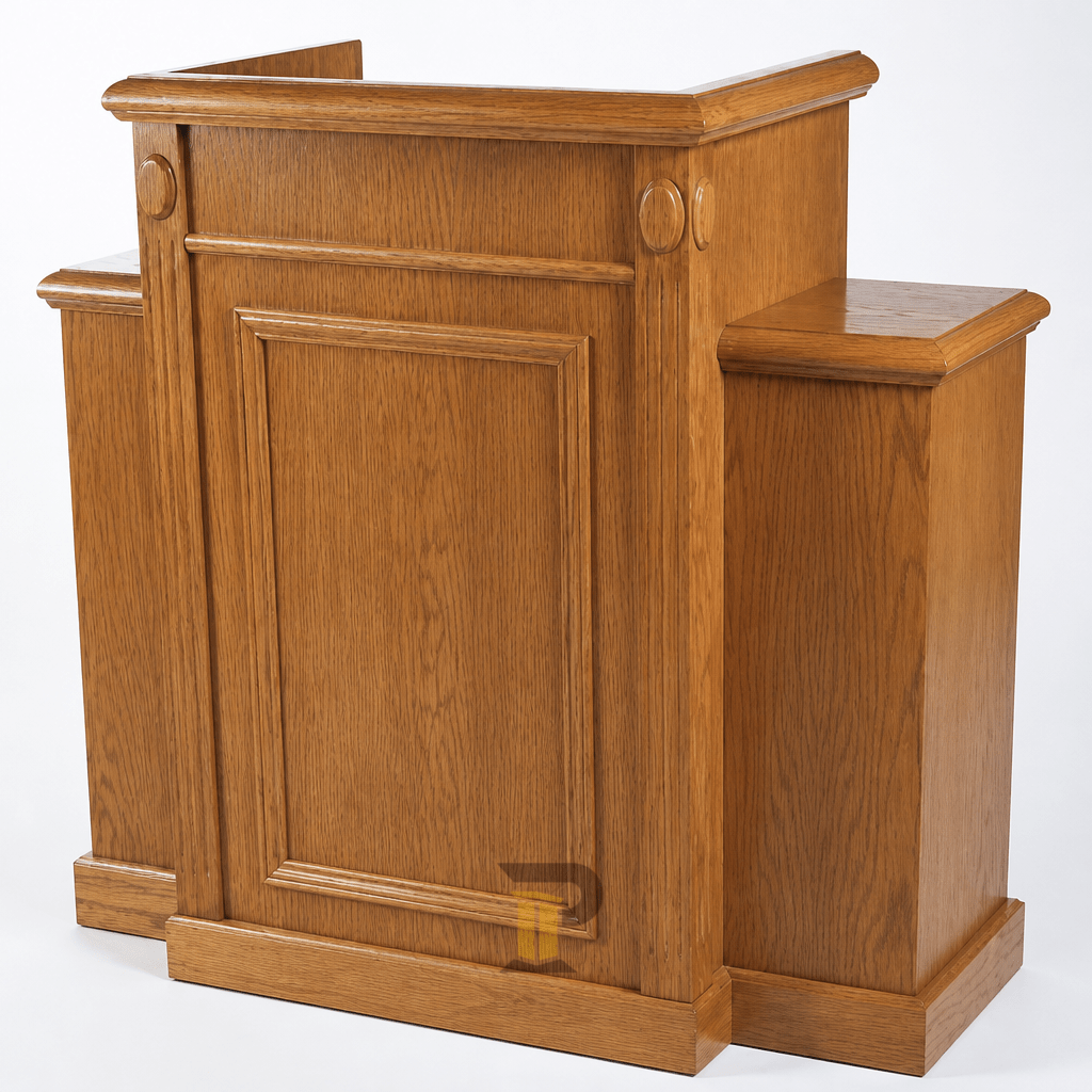 Tiered Wood Church Pulpit (PS-TWP-105) Church Wood Pulpit TWP-105 Light Oak 35 No Cross - thePodiumsStore