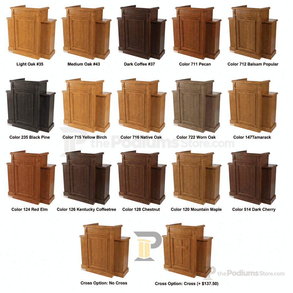 Tiered Wood Church Pulpit (PS-TWP-105) Church Wood Pulpit TWP-105 Light Oak 35 No Cross - thePodiumsStore
