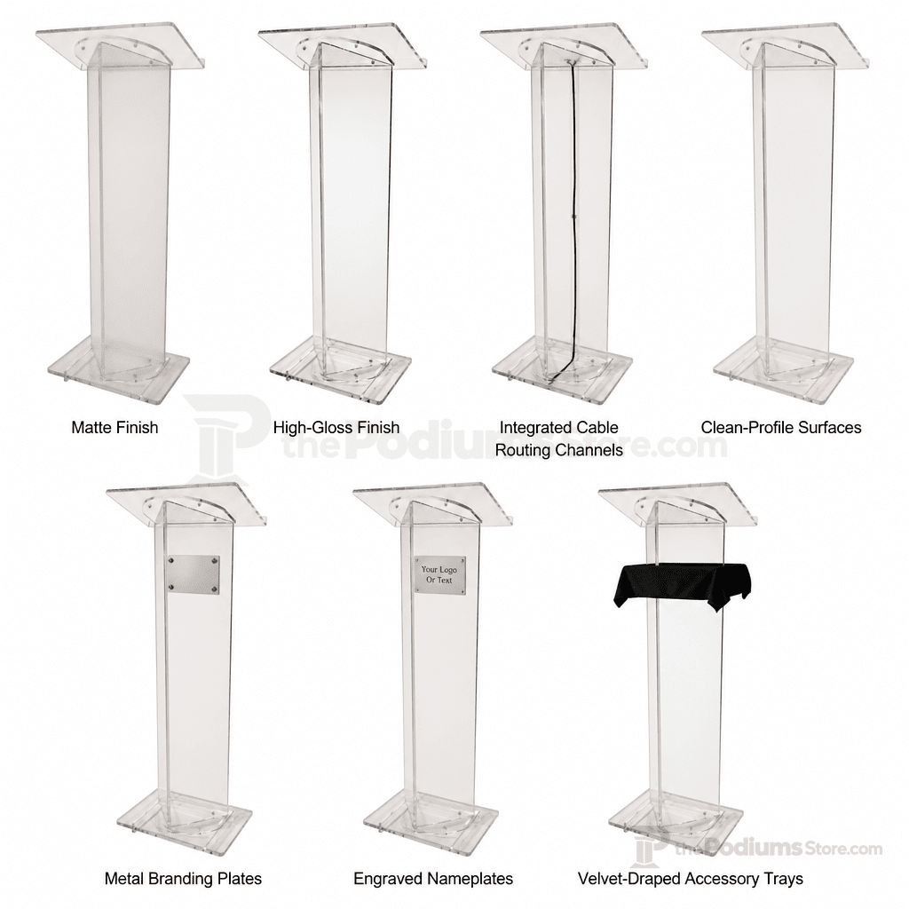 Triangle-Style Acrylic Lectern (PS-NSL27C) Acrylic Lectern NSL27C - thePodiumsStore