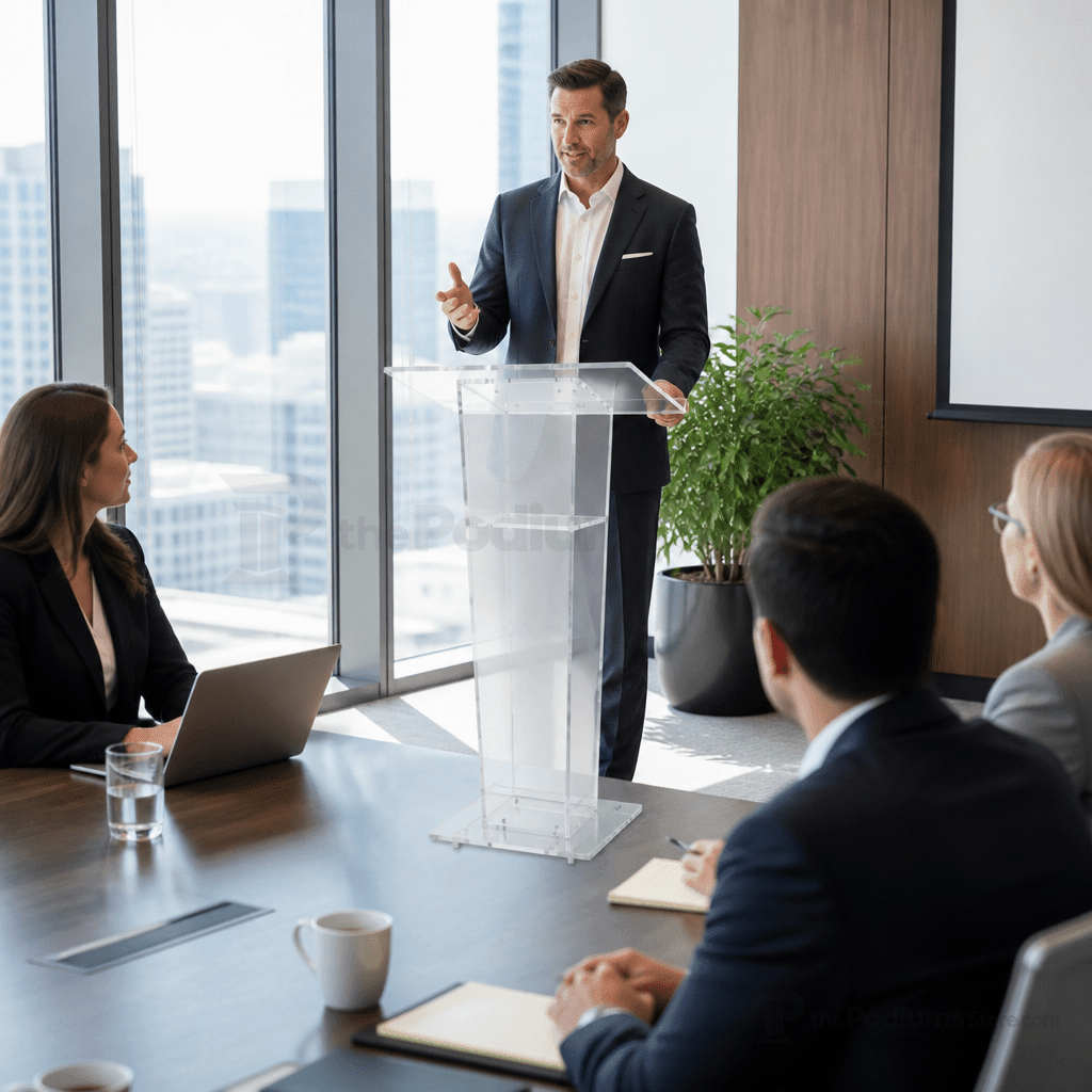 Vail Clear Acrylic Lectern Acrylic Lectern KLVT - thePodiumsStore