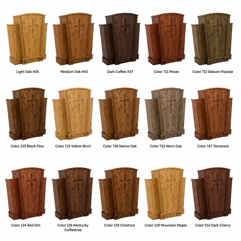 Victory Fluted Wood Church Pulpit (PS-310) Church Wood Pulpit 310 Light Oak #35 - thePodiumsStore