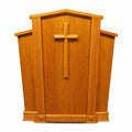 Victory V-Shape Fluted Wood Church Pulpit (PS-300) Church Wood Pulpit 300 Light Oak #35 - thePodiumsStore