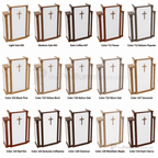 White Cross & Scrollwork Wood Church Pulpit (PS-PD900-W) Church Wood Pulpit 900W Light Oak 35 - thePodiumsStore