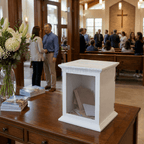 White Tithe & Prayer Box with Acrylic Window Tithe & Prayer Box FDGWCBWHT - thePodiumsStore
