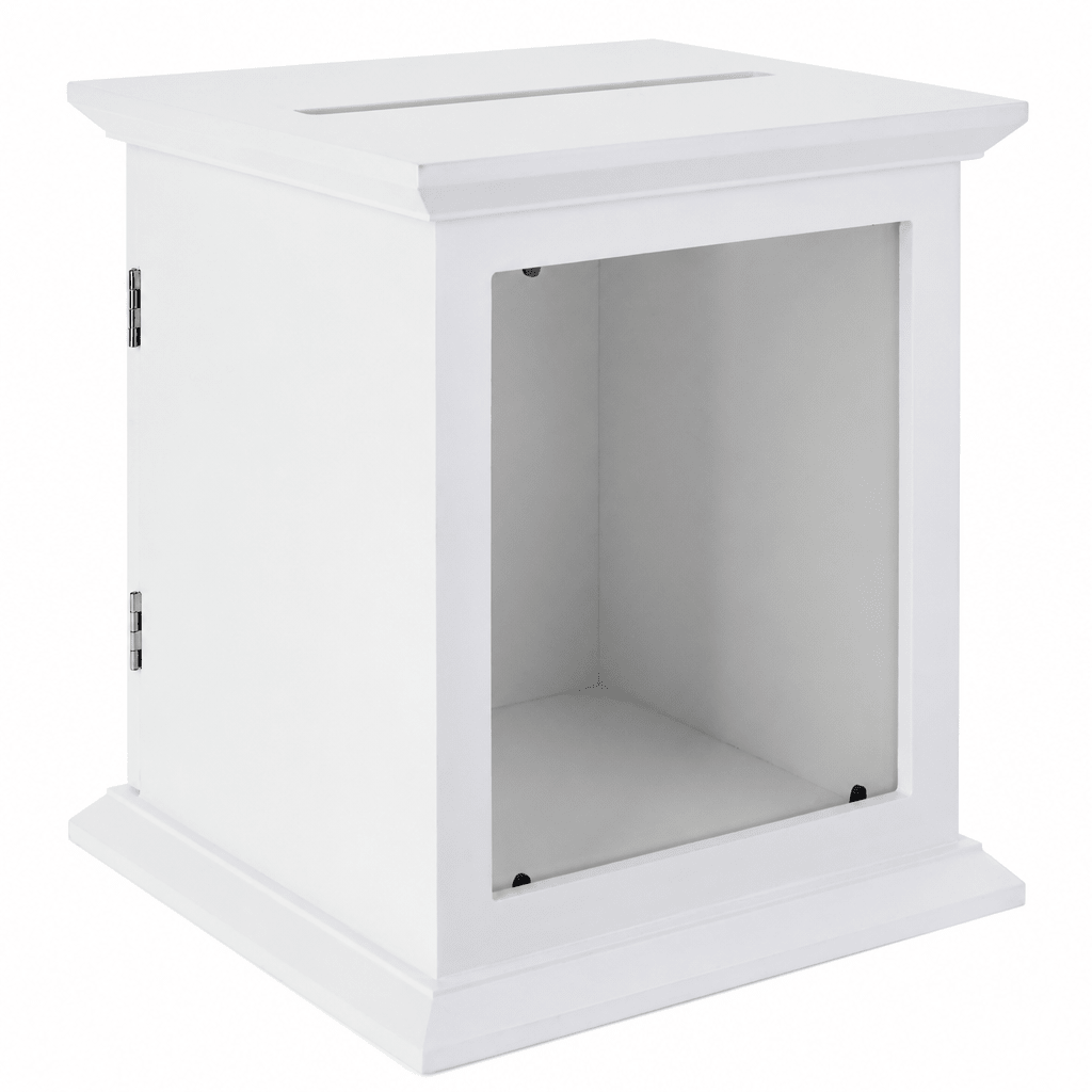 White Tithe & Prayer Box with Acrylic Window Tithe & Prayer Box FDGWCBWHT - thePodiumsStore