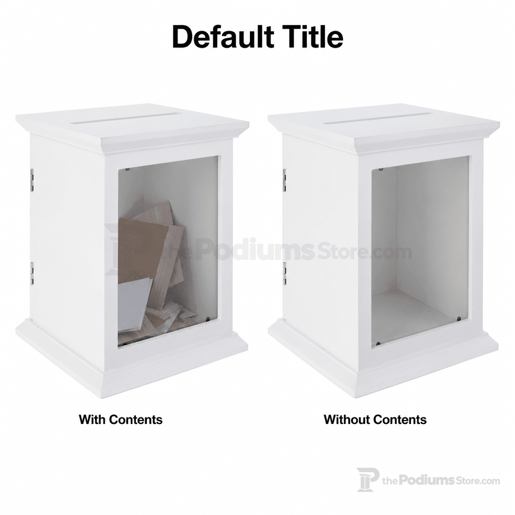 White Tithe & Prayer Box with Acrylic Window Tithe & Prayer Box FDGWCBWHT - thePodiumsStore