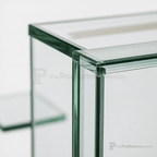 Winged Curved Glass Church Pulpit (PS-NC8WC) Glass Pulpit NC8WC Black Lacquer - thePodiumsStore