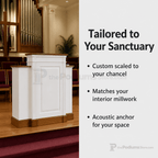 Winged Fluted Wood Church Pulpit (PS-820W) Church Wood Pulpit NO. 820W Light Oak 35 No White - thePodiumsStore