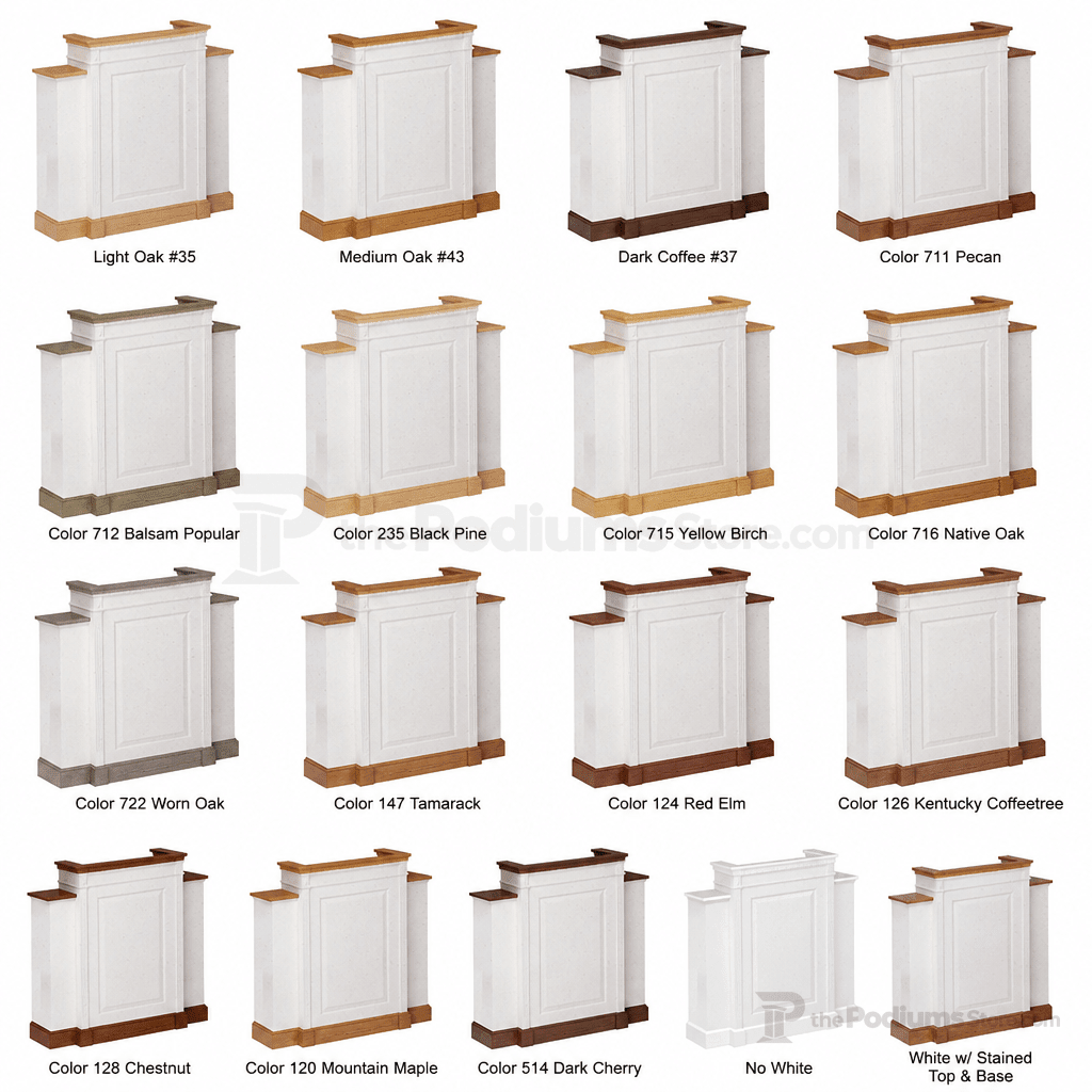 Winged Fluted Wood Church Pulpit (PS-820W) Church Wood Pulpit NO. 820W Light Oak 35 No White - thePodiumsStore