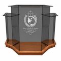 Winged Glass Church Pulpit (PS-NC1) Glass Pulpit NC1 Black Lacquer - thePodiumsStore
