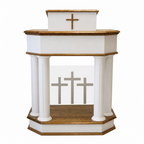 Winged Wood & Acrylic Church Pulpit (PS-830W) Wood & Acrylic Pulpit 830W Light Oak 35 - thePodiumsStore