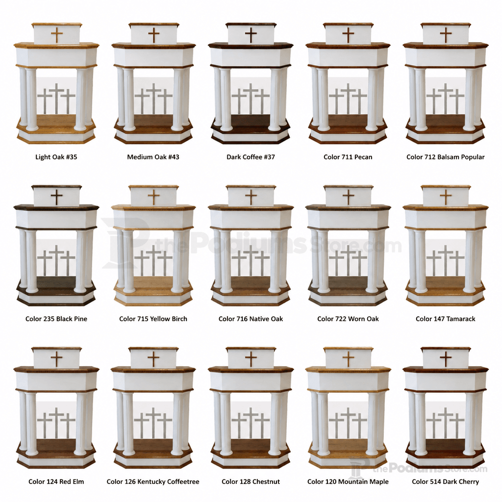 Winged Wood & Acrylic Church Pulpit (PS-830W) Wood & Acrylic Pulpit 830W Light Oak 35 - thePodiumsStore