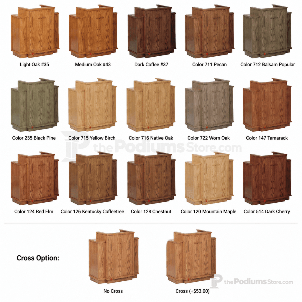 Winged Wood Church Pulpit (PS-400W) Church Wood Pulpit NO 400W Light Oak 35 No Cross - thePodiumsStore