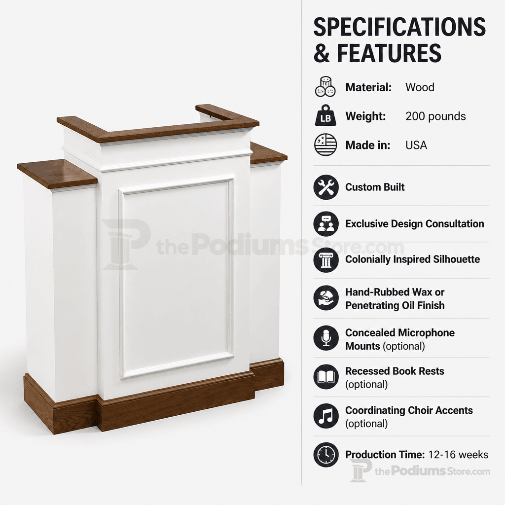 Winged Wood Church Pulpit (PS-810W) Church Wood Pulpit NO. 810W Light Oak 35 - thePodiumsStore