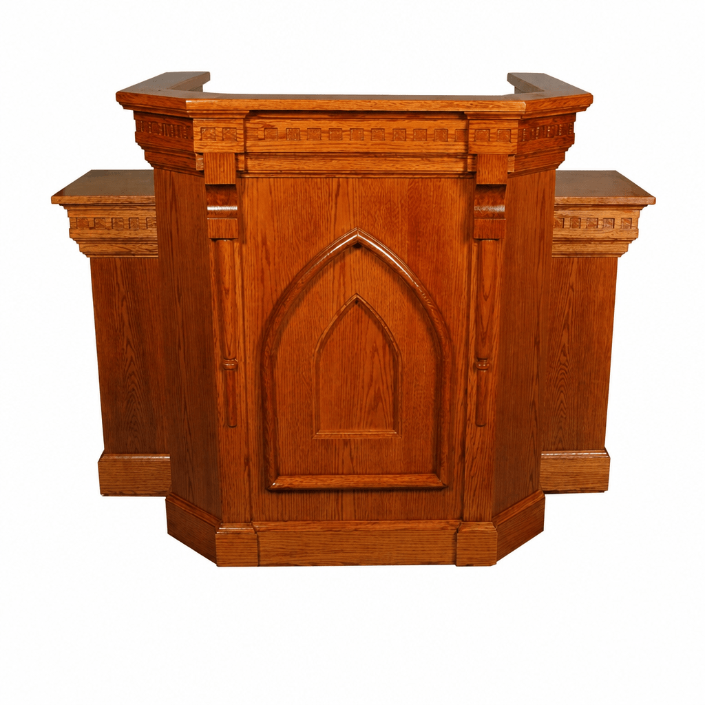 Winged Wood Church Pulpit (PS-900W) Church Wood Pulpit NO 900W-1 900W-1 - thePodiumsStore