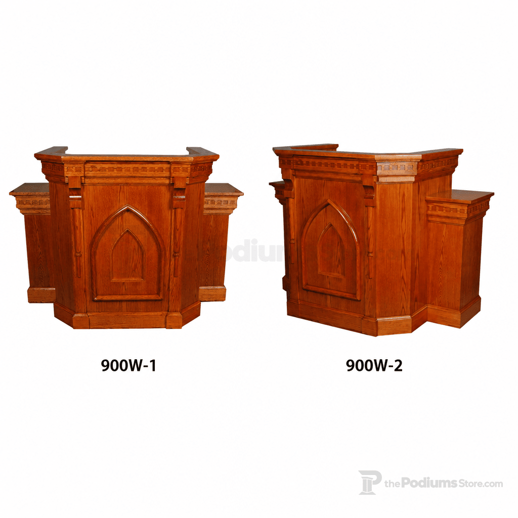 Winged Wood Church Pulpit (PS-900W) Church Wood Pulpit NO 900W-1 900W-1 - thePodiumsStore